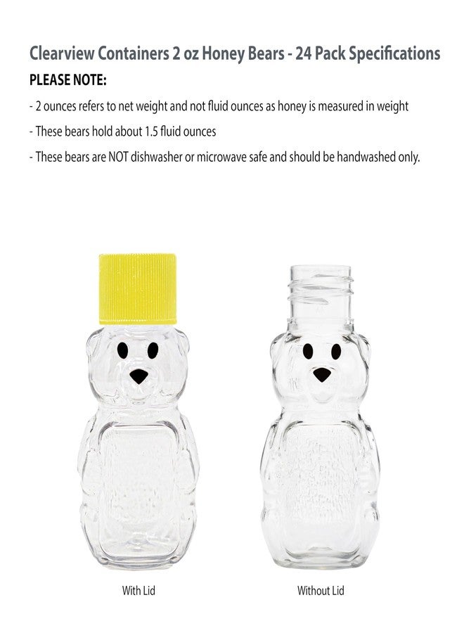 CLEARVIEW CONTAINERS - 2 Ounce Honey Bears with Sealable Yellow Screw Top Lid - 24 Pack (2 oz. bear, 24pk, yellow) - Image 5